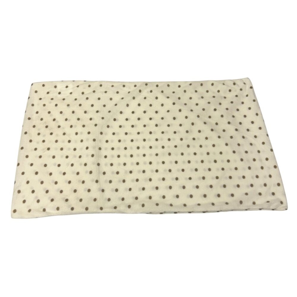 Polka Dot Pillow Case Cover Beige & Brown Soft Plush 30"x18.5" By Nikazz